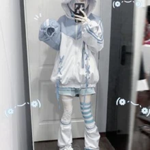 90s Harajuku Kawaii Pullover Fairycore Bandage Sweatshirt Y2k Aesthetics Grunge Hoodies Women E-girl Goth Streetwear Moletom Top