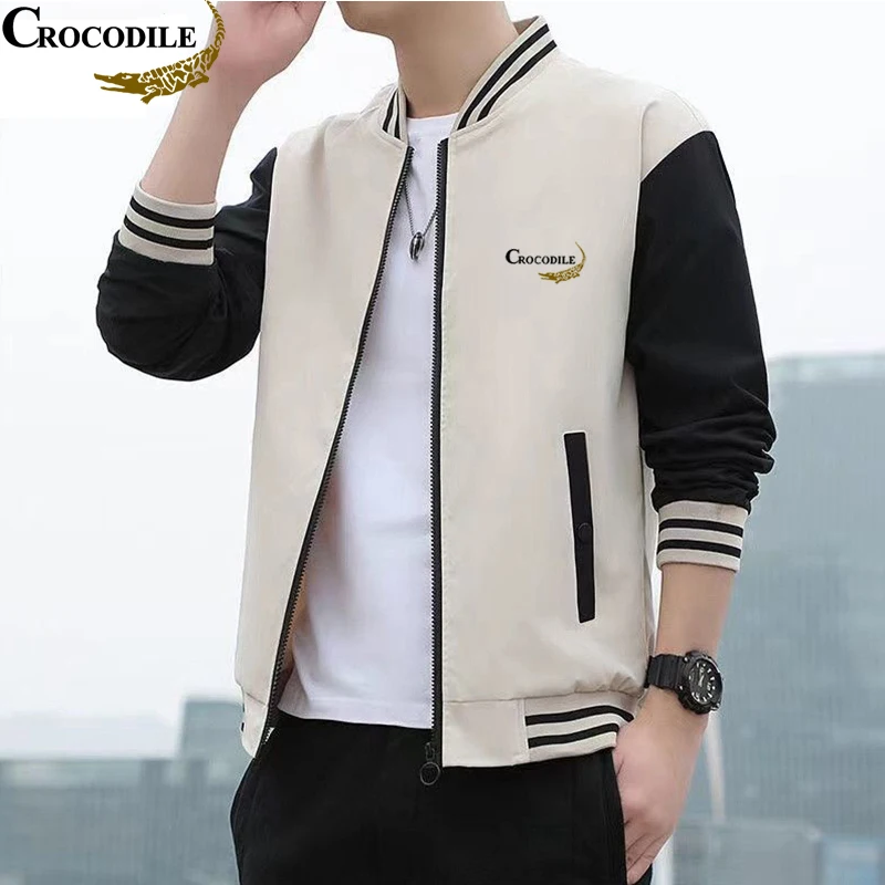 Business slim fitting standing neck zipper CROCODILE men's long sleeved jacket, casual and fashionable, interview
Business slim fitting standing neck zipper CROCODILE men's long sleeved jacket, casual and fashionable, interview