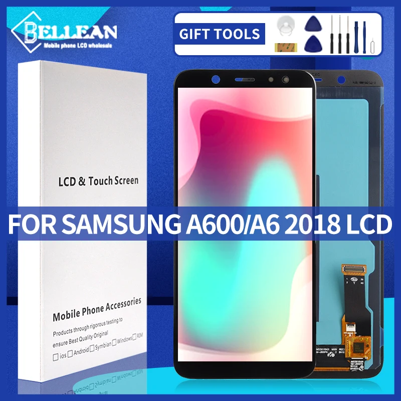 ЖК-дисплей 5,6 дюйма для Samsung Galaxy A600, A6 2018, сенсорная панель, дигитайзер в сборе, бесплатная доставка с инструментами
ЖК-дисплей 5,6 дюйма для Samsung Galaxy A600, A6 2018, сенсорная панель, дигитайзер в сборе, бесплатная доставка с инструментами