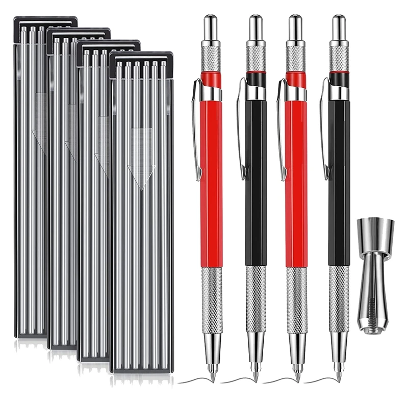 4PCS Welder's Pencil Woodworking Pencil Set With 48PCS Silver Round Refill With Built-In Sharpener For Fitter Welder
4PCS Welder's Pencil Woodworking Pencil Set With 48PCS Silver Round Refill With Built-In Sharpener For Fitter Welder