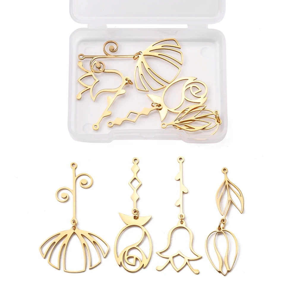 8pcs/box 201 Stainless Steel Charms Golden Laser Cut Flower Pendants For Jewelry Making Necklace Earrings DIY Accessories
8pcs/box 201 Stainless Steel Charms Golden Laser Cut Flower Pendants For Jewelry Making Necklace Earrings DIY Accessories