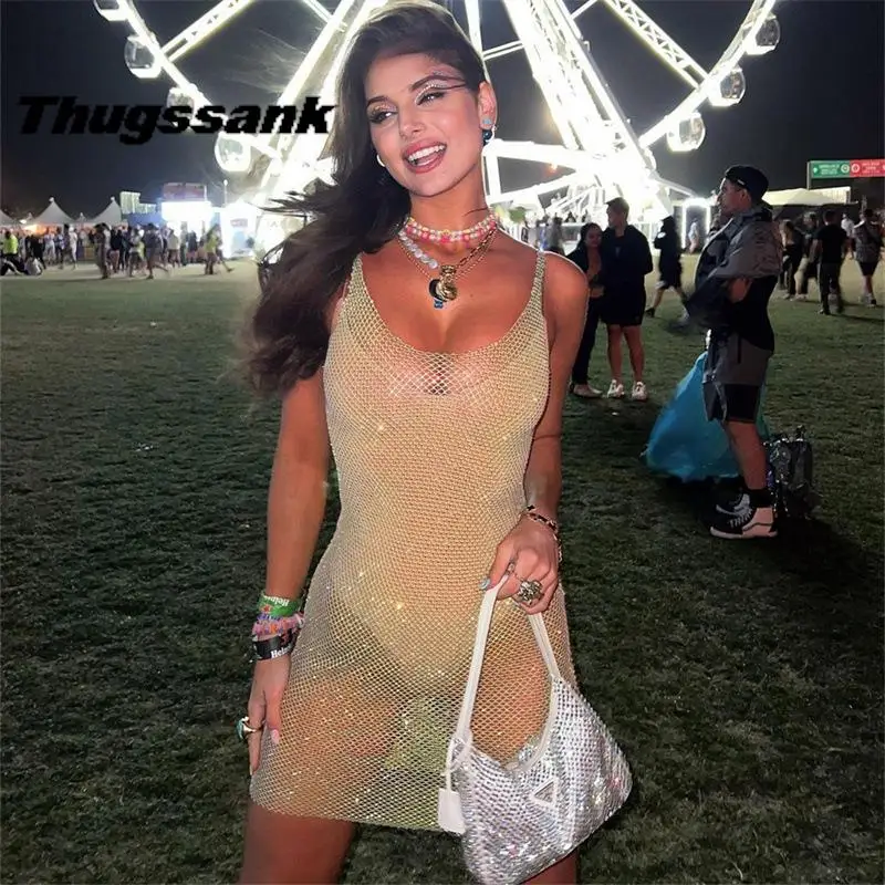 Cross Border Women's Clothing 2023 Summer New Light Diamond Dress Net Drill Sexy Hollow-out Camisole See-through Short Skirt
Cross Border Women's Clothing 2023 Summer New Light Diamond Dress Net Drill Sexy Hollow-out Camisole See-through Short Skirt