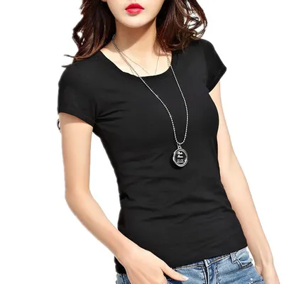2021 new short sleeve T-shirt women's bottoming shirt pure black half sleeve top loose pure white spring and summer
2021 new short sleeve T-shirt women's bottoming shirt pure black half sleeve top loose pure white spring and summer