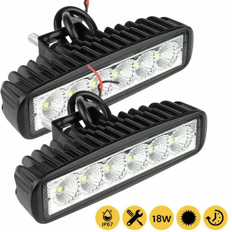 2PCS 18w 6 LED Car Work Light DRL Spotlight High Bright Waterproof Auto Offroad SUV Truck Headlights Driving Lamp 12V 24V 6000K
2PCS 18w 6 LED Car Work Light DRL Spotlight High Bright Waterproof Auto Offroad SUV Truck Headlights Driving Lamp 12V 24V 6000K