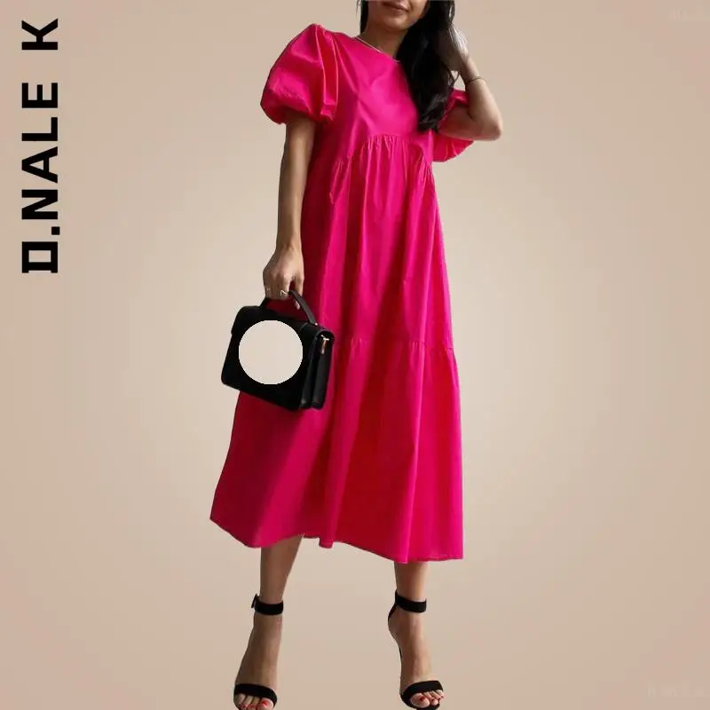 D.Nale K A-line Short Sleeve Midi Dress Casual Women Summer Maxi Dress 100% Cotton O Neck Puff Sleeve White Green Long Dress
D.Nale K A-line Short Sleeve Midi Dress Casual Women Summer Maxi Dress 100% Cotton O Neck Puff Sleeve White Green Long Dress