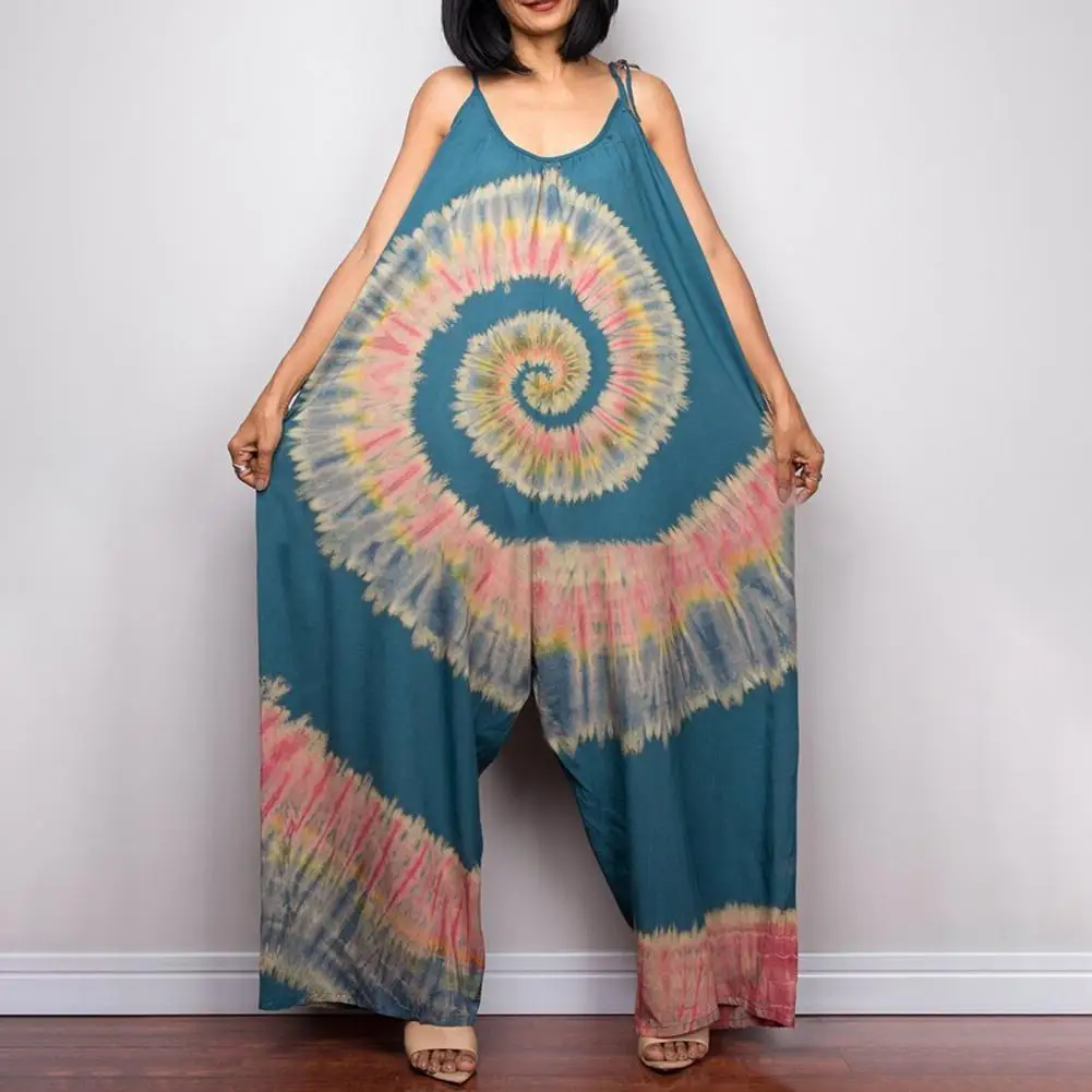 Women Jumpsuit Tie Dye Print Wide Leg Summer Oversized Women's Sleeveless Wide-leg Trousers Shoulder Strap Jumpsuit for Daily
Women Jumpsuit Tie Dye Print Wide Leg Summer Oversized Women's Sleeveless Wide-leg Trousers Shoulder Strap Jumpsuit for Daily