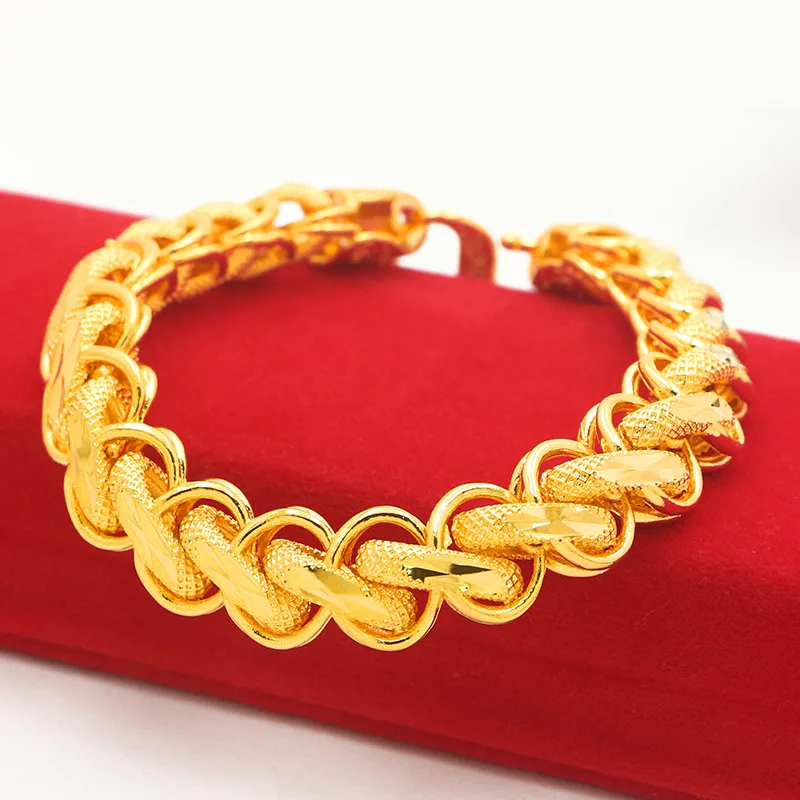 24k Gold Real Gold 15mm Wide Generous Simple Gold Men's Bracelet for Women Exquisite Jewelry Gifts Never Fade 24 K Bangle
24k Gold Real Gold 15mm Wide Generous Simple Gold Men's Bracelet for Women Exquisite Jewelry Gifts Never Fade 24 K Bangle
