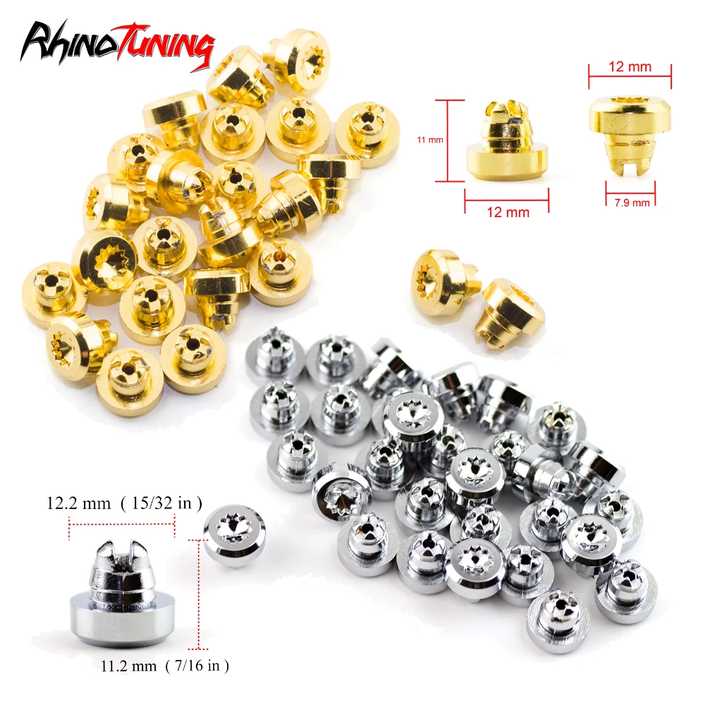 100pcs Universal Wheel Nuts For Rim Cap Lip Screw Bolt Tires Lip Replacement Decription Rivets J2 D-002 Chrome Gold Plastic
100pcs Universal Wheel Nuts For Rim Cap Lip Screw Bolt Tires Lip Replacement Decription Rivets J2 D-002 Chrome Gold Plastic