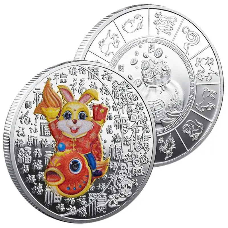 

Year Of Rabbit Coin Chinese New Year Zodiac Bunny Feng Shui Coins 2023 China Lunar Year Auspicious Coin Coins For Collectors