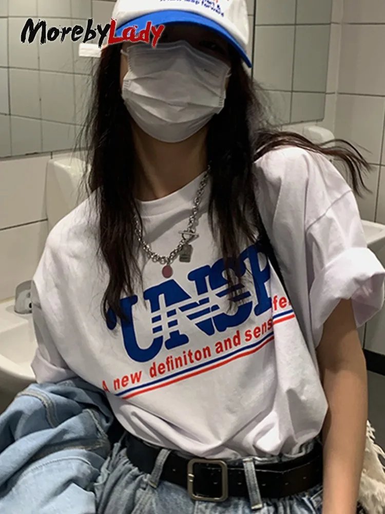 Morebylady Summer Print Letter T Shirt For Women Fashion 2022 Streetwear Short Sleeve O Neck Tee Shirt Femme Loose Ladies Tops
Morebylady Summer Print Letter T Shirt For Women Fashion 2022 Streetwear Short Sleeve O Neck Tee Shirt Femme Loose Ladies Tops