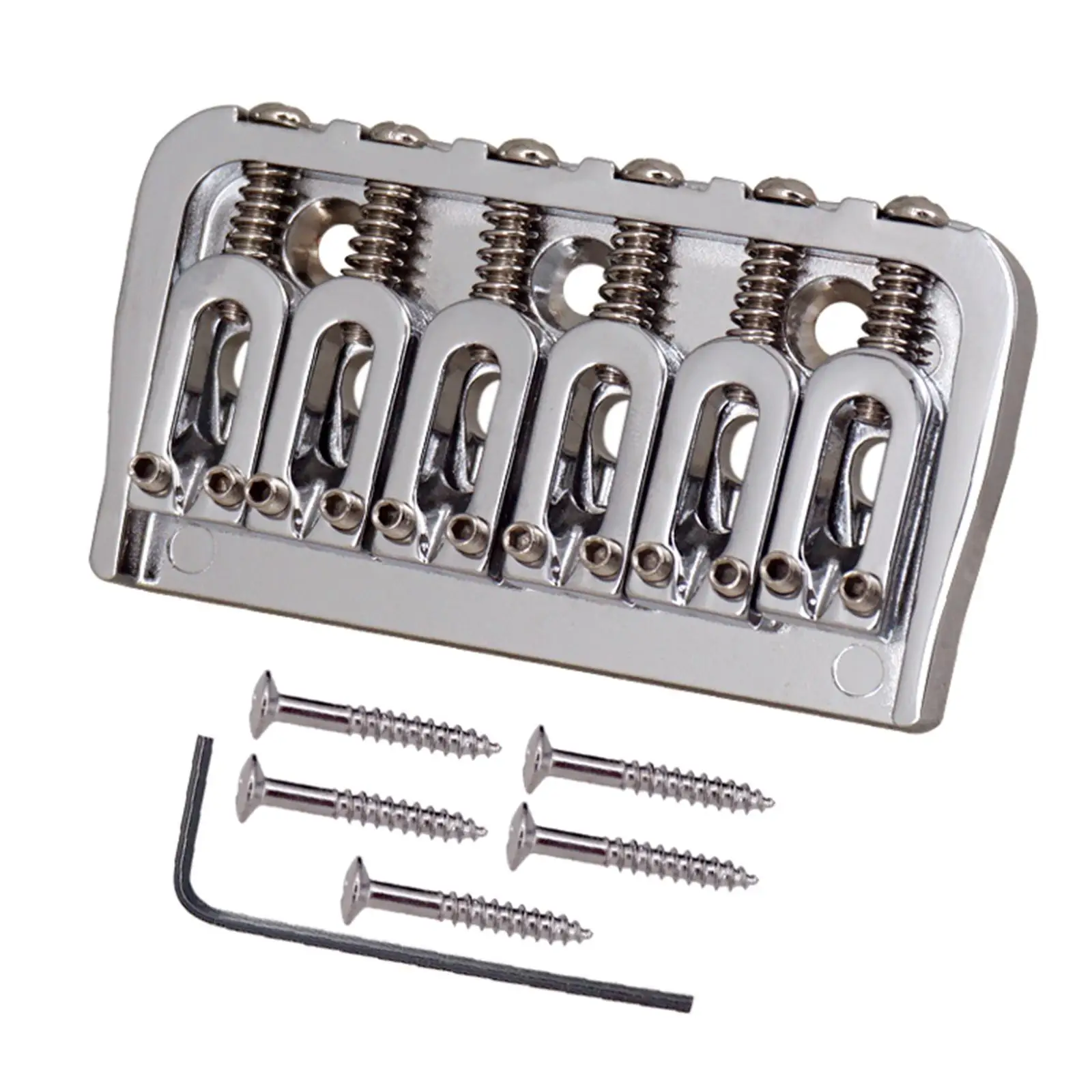 Guitar Hardtail Fixed Bridge with Wrench and Screws Roller Saddle Bridge Strong for 6 Strings Electric Guitar Replacement Part
Guitar Hardtail Fixed Bridge with Wrench and Screws Roller Saddle Bridge Strong for 6 Strings Electric Guitar Replacement Part