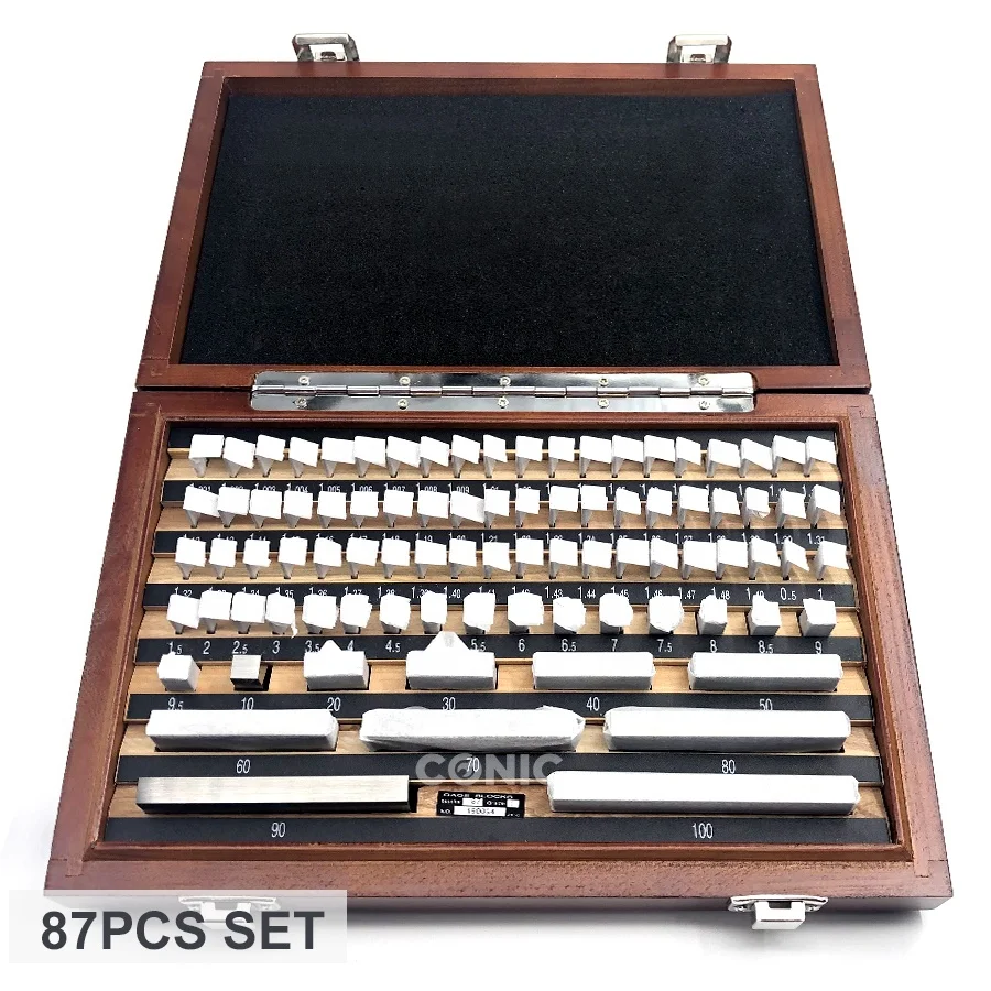 87pc YG8 Tungsten Carbide Gage Set Gauge Block with wooden case for calibration purpose
87pc YG8 Tungsten Carbide Gage Set Gauge Block with wooden case for calibration purpose