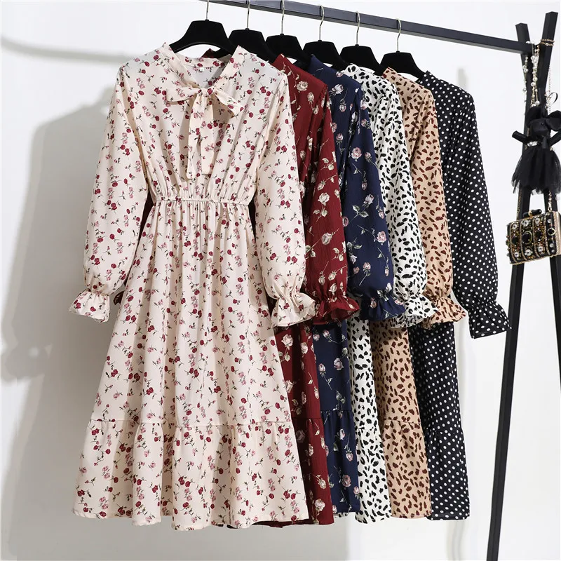 2022 Floral Print Women Dress Female Autumn Long Sleeve Vintage Chiffon Bow Tie Neck Office Lady Shirt Dress Summer Vestidos
2022 Floral Print Women Dress Female Autumn Long Sleeve Vintage Chiffon Bow Tie Neck Office Lady Shirt Dress Summer Vestidos