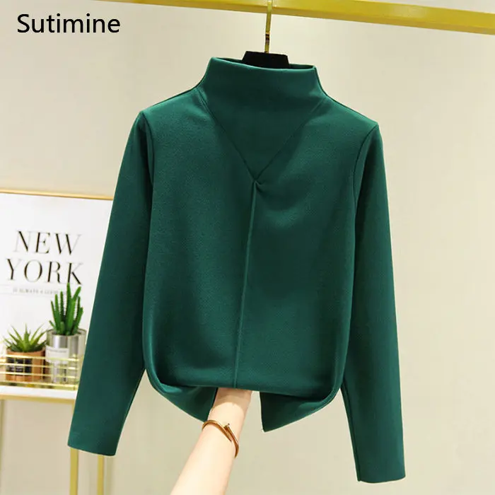 Elegant and Youth Woman Blouses & Shirt Long Sleeve Turtleneck Causal Top Women Slimming Fitness Bottom Green Tops Women Clothes
Elegant and Youth Woman Blouses & Shirt Long Sleeve Turtleneck Causal Top Women Slimming Fitness Bottom Green Tops Women Clothes