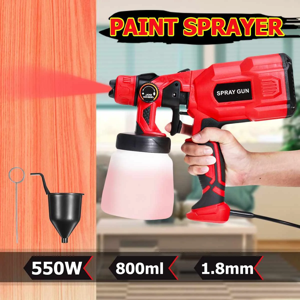 30000RPM Spray Gun 550W 220V 110V Electric Airless Paint Sprayer Easy Spraying for Beginner Home DIY Paint House Craft 800ml
30000RPM Spray Gun 550W 220V 110V Electric Airless Paint Sprayer Easy Spraying for Beginner Home DIY Paint House Craft 800ml