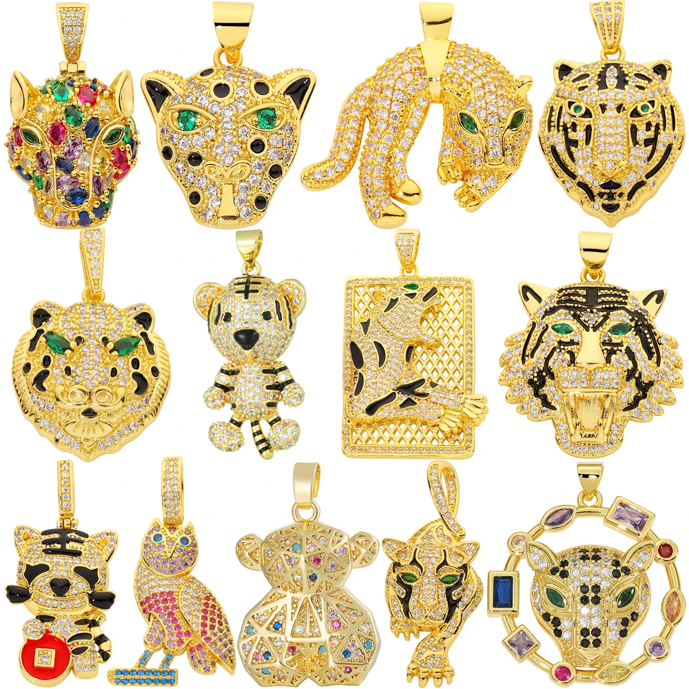 Juya 18K Real Gold Plated Cubic Zircon Bear Lion Bird Tiger Panther Head Leopard Charms For DIY Pendant Necklace Bracelet Making
Juya 18K Real Gold Plated Cubic Zircon Bear Lion Bird Tiger Panther Head Leopard Charms For DIY Pendant Necklace Bracelet Making