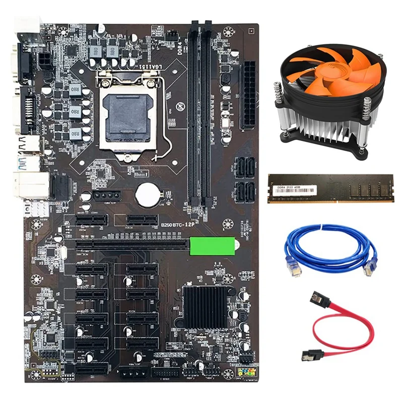 Материнская плата для майнинга B250 BTC с кабелем SATA + сетевой кабель RJ45 + охлаждающий вентилятор + DDR4 4 Гб 2133 МГц ОЗУ LGA 1151 слот для майнинга
Материнская плата для майнинга B250 BTC с кабелем SATA + сетевой кабель RJ45 + охлаждающий вентилятор + DDR4 4 Гб 2133 МГц ОЗУ LGA 1151 слот для майнинга