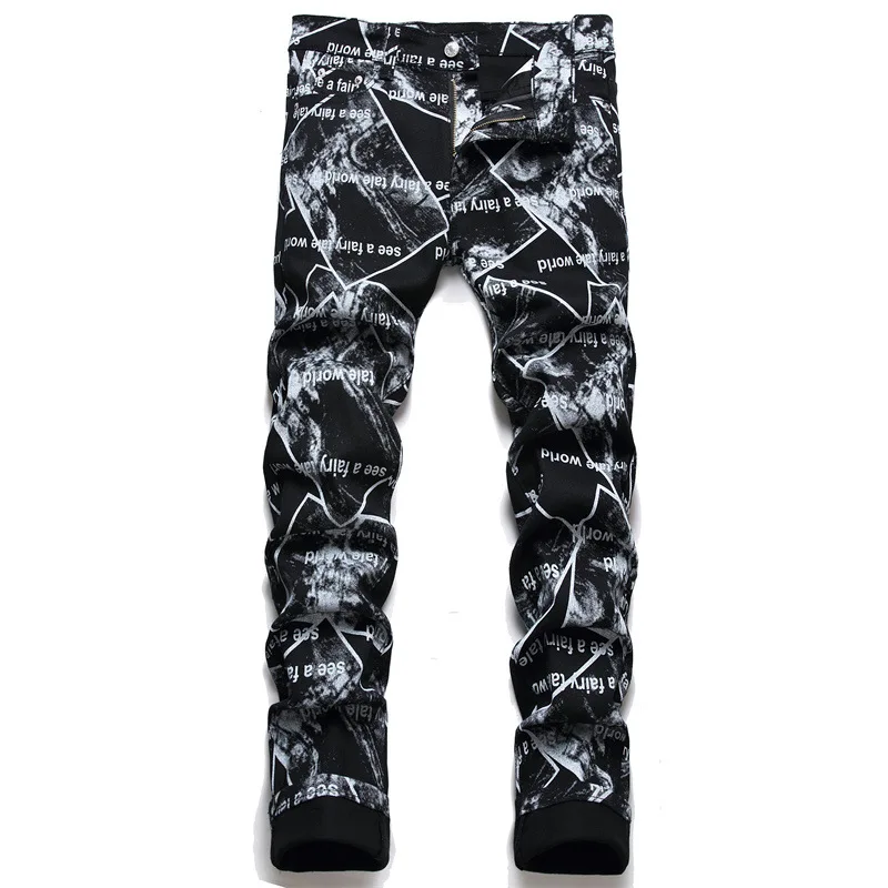 High Street Men's Black Jeans Digital Printed Mid-Waist Slim Stretch Trousers Punk Hip Hop Clothing Fashion Streetwear
High Street Men's Black Jeans Digital Printed Mid-Waist Slim Stretch Trousers Punk Hip Hop Clothing Fashion Streetwear