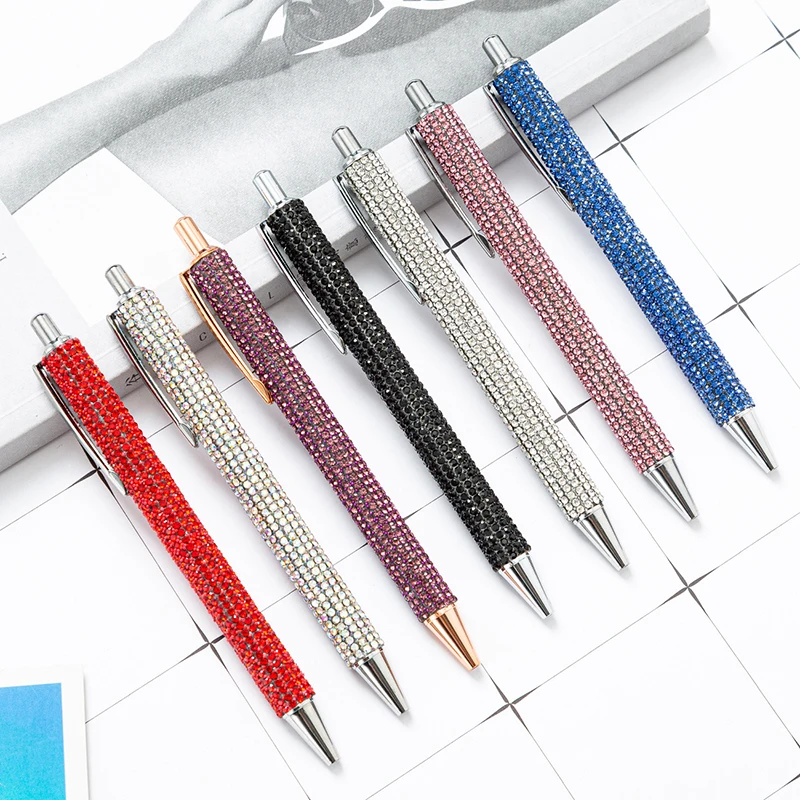 

Металлические шариковые ручки со стразами, многоцветная подарочная ручка, креативные офисные принадлежности