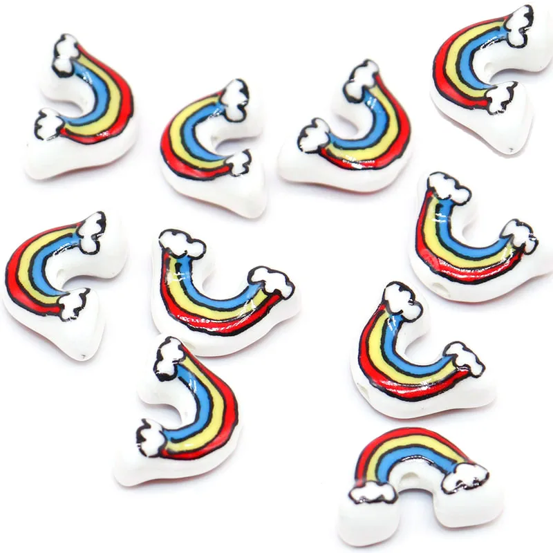 Hand-painted Rainbow Ceramic Beads For Jewelry Making Necklace Bracelet 18x12mm Colorful Porcelain Loose Spacer Bead Wholesale 
Hand-painted Rainbow Ceramic Beads For Jewelry Making Necklace Bracelet 18x12mm Colorful Porcelain Loose Spacer Bead Wholesale