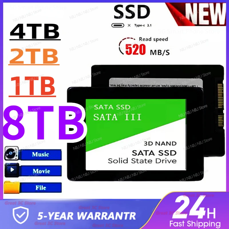 Rave reviews 8TB 2023 SSD 4TB 2TB 1TB Hard Drive Disk Sata3 2.5 Inch Ssd TLC Internal Solid State Drives for Laptop and Ssd
Rave reviews 8TB 2023 SSD 4TB 2TB 1TB Hard Drive Disk Sata3 2.5 Inch Ssd TLC Internal Solid State Drives for Laptop and Ssd
