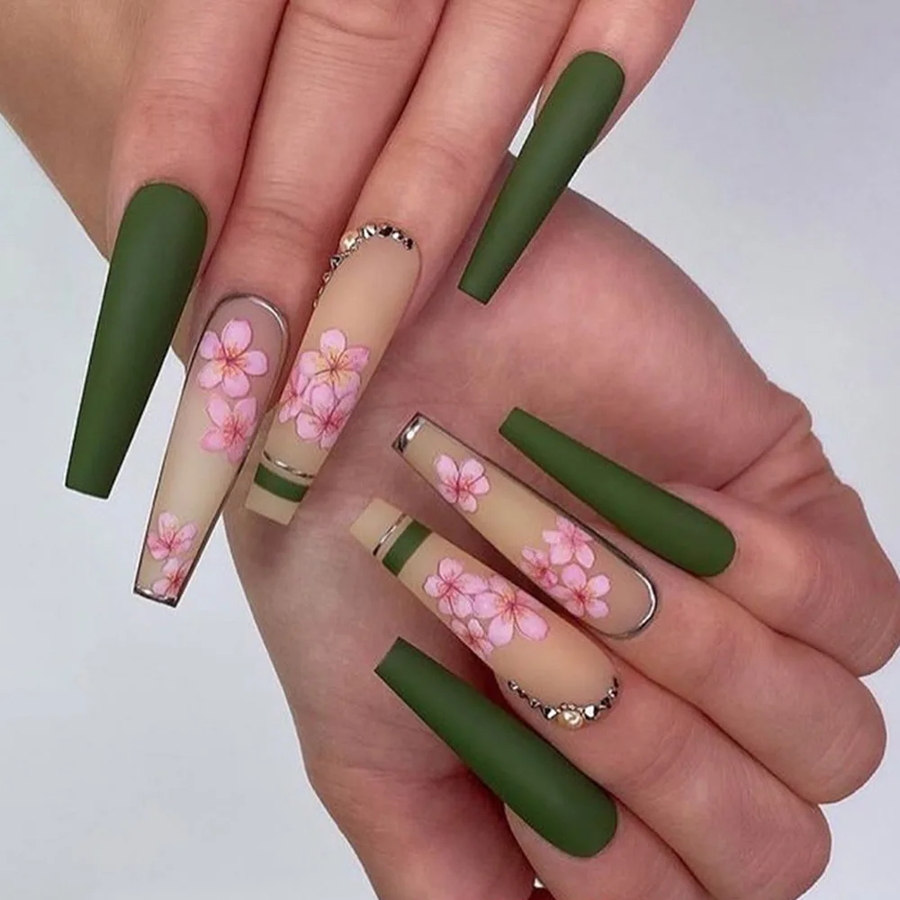 Capsule Ongle 24PCS Long Press On Nails Pink Floral Design Fake Full Coverage Easy To Install By Popular Praise Female Universal
Capsule Ongle 24PCS Long Press On Nails Pink Floral Design Fake Full Coverage Easy To Install By Popular Praise Female Universal