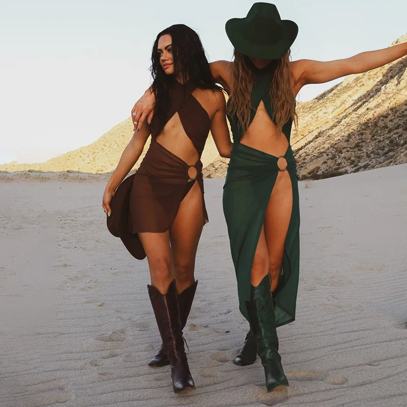 Vacation Cross Halter Backless Split Long Dresses for Women 2022 Sheer Mesh Summer Dress Rave Festival Outfit
Vacation Cross Halter Backless Split Long Dresses for Women 2022 Sheer Mesh Summer Dress Rave Festival Outfit