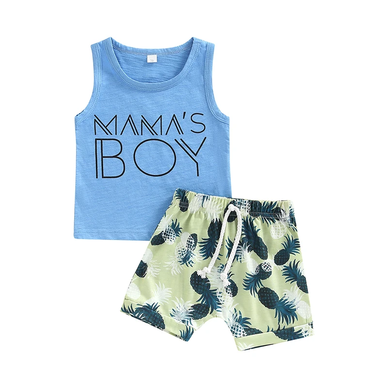 2Pcs Newborn Baby Boys Outfit Summer Toddlers Letter Round Collar Sleeveless Vest Tops + Elastic Waist Pineapple Printing Shorts
2Pcs Newborn Baby Boys Outfit Summer Toddlers Letter Round Collar Sleeveless Vest Tops + Elastic Waist Pineapple Printing Shorts