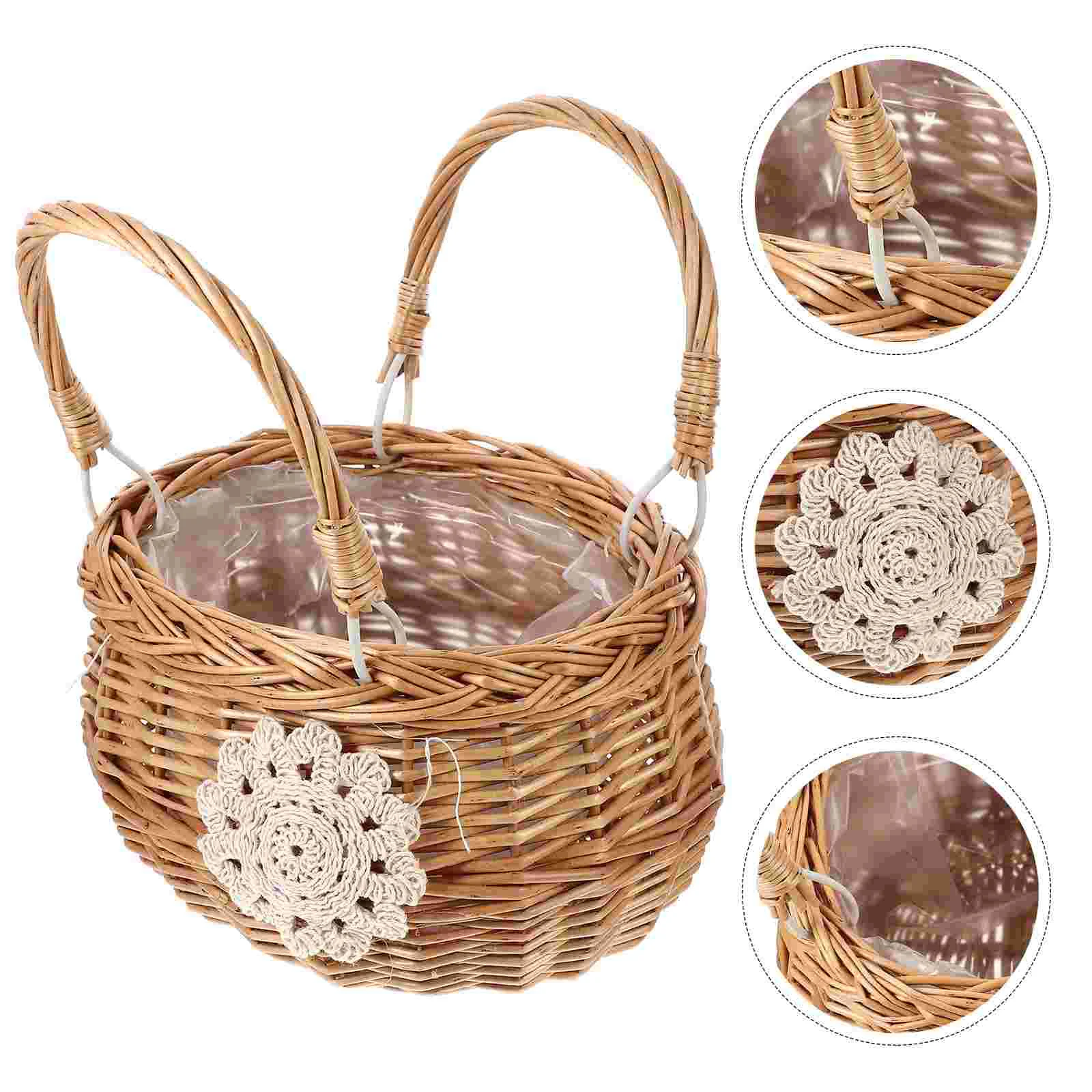 Basket Picnic Woven Wicker Rattan Flower Baskets Storage Handle Easter Eggs Hamper Candy Vegetable Fruit Market Mini Gift
Basket Picnic Woven Wicker Rattan Flower Baskets Storage Handle Easter Eggs Hamper Candy Vegetable Fruit Market Mini Gift
