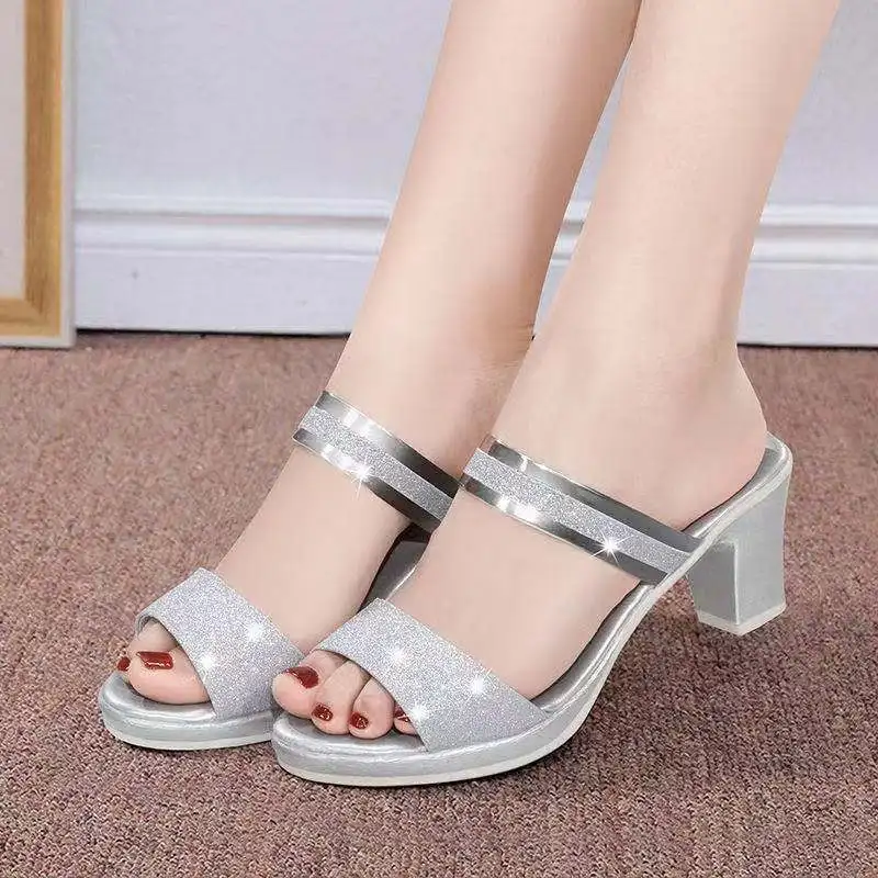2022 New Ladies Sequin Fabric High Heels Buckle Cool High Heels Summer Casual Open Toe High Heels Ladies High Heels
2022 New Ladies Sequin Fabric High Heels Buckle Cool High Heels Summer Casual Open Toe High Heels Ladies High Heels