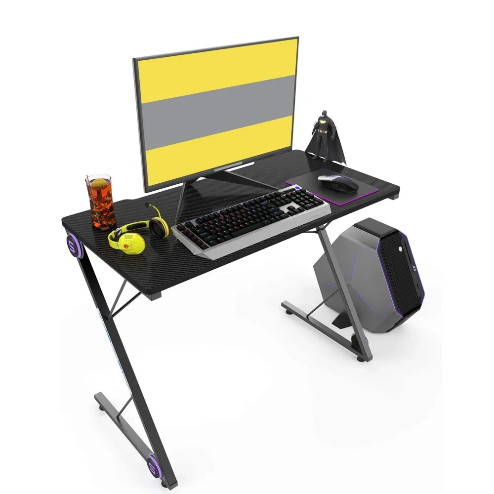 Gaming Desk - PC Computer Desk Home Office Desk Gaming Table Z Shaped Gamer Workstation with LED Lights - Black
Gaming Desk - PC Computer Desk Home Office Desk Gaming Table Z Shaped Gamer Workstation with LED Lights - Black