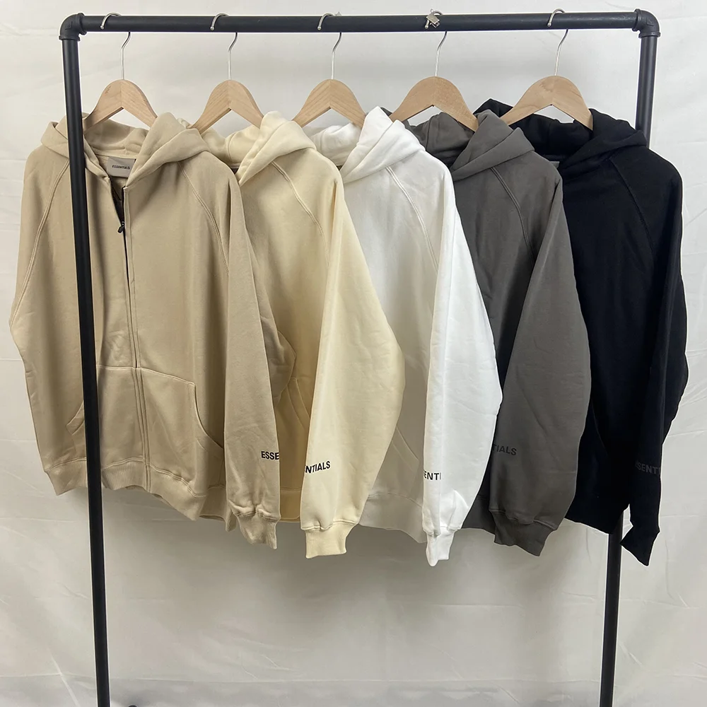 New essentials men's hoodie spring autumn zipper cardigan jacket back three-dimensional rubber print loose large hip-hop cotton
New essentials men's hoodie spring autumn zipper cardigan jacket back three-dimensional rubber print loose large hip-hop cotton