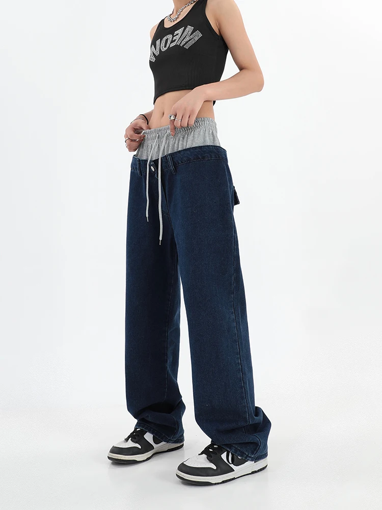 Женские джинсы в стиле Харадзюку, свободные джинсы оверсайз с высокой талией, в стиле готика, панк, 2022 
Женские джинсы в стиле Харадзюку, свободные джинсы оверсайз с высокой талией, в стиле готика, панк, 2022