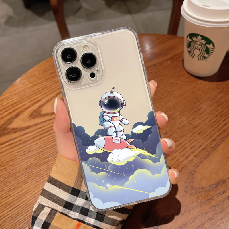 Astronaut Phone Cases For iPhone 11 12 Pro MAX 6 6S 7 8 Plus X XS XR 12 13 Mini SE 2020 Soft Back Cover Protect Transpare Cute
Astronaut Phone Cases For iPhone 11 12 Pro MAX 6 6S 7 8 Plus X XS XR 12 13 Mini SE 2020 Soft Back Cover Protect Transpare Cute