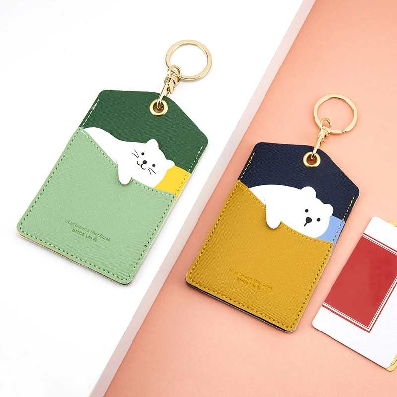 Cute Cartoon Card Holder Kawaii Leather Credit Card Holder Portable Key Chain Business Card Case Cover Luggage Tag Trinket
Cute Cartoon Card Holder Kawaii Leather Credit Card Holder Portable Key Chain Business Card Case Cover Luggage Tag Trinket