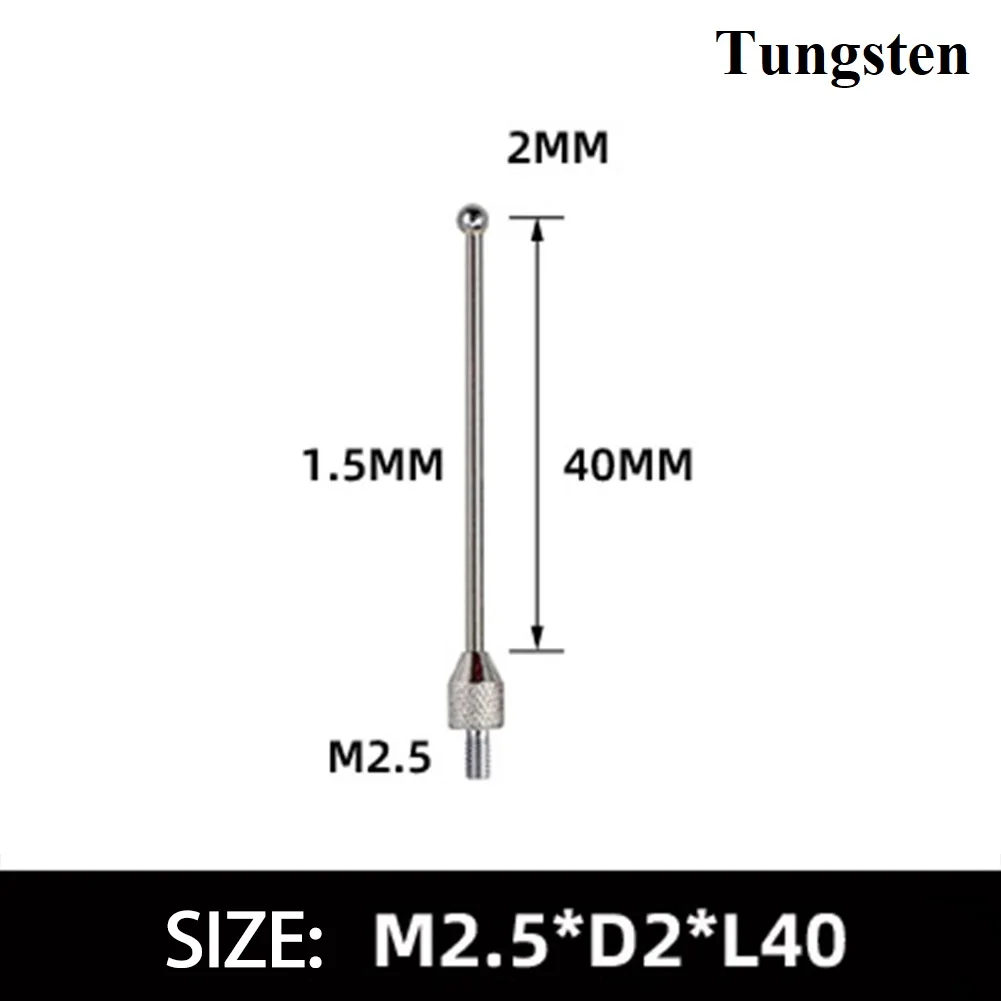 1PC 2mm Carbuncle Tungsten Steel Head M2.5 Thread Micrometer Gauge Indicator Probe 10-50mm Contact Points CMM Machines
1PC 2mm Carbuncle Tungsten Steel Head M2.5 Thread Micrometer Gauge Indicator Probe 10-50mm Contact Points CMM Machines