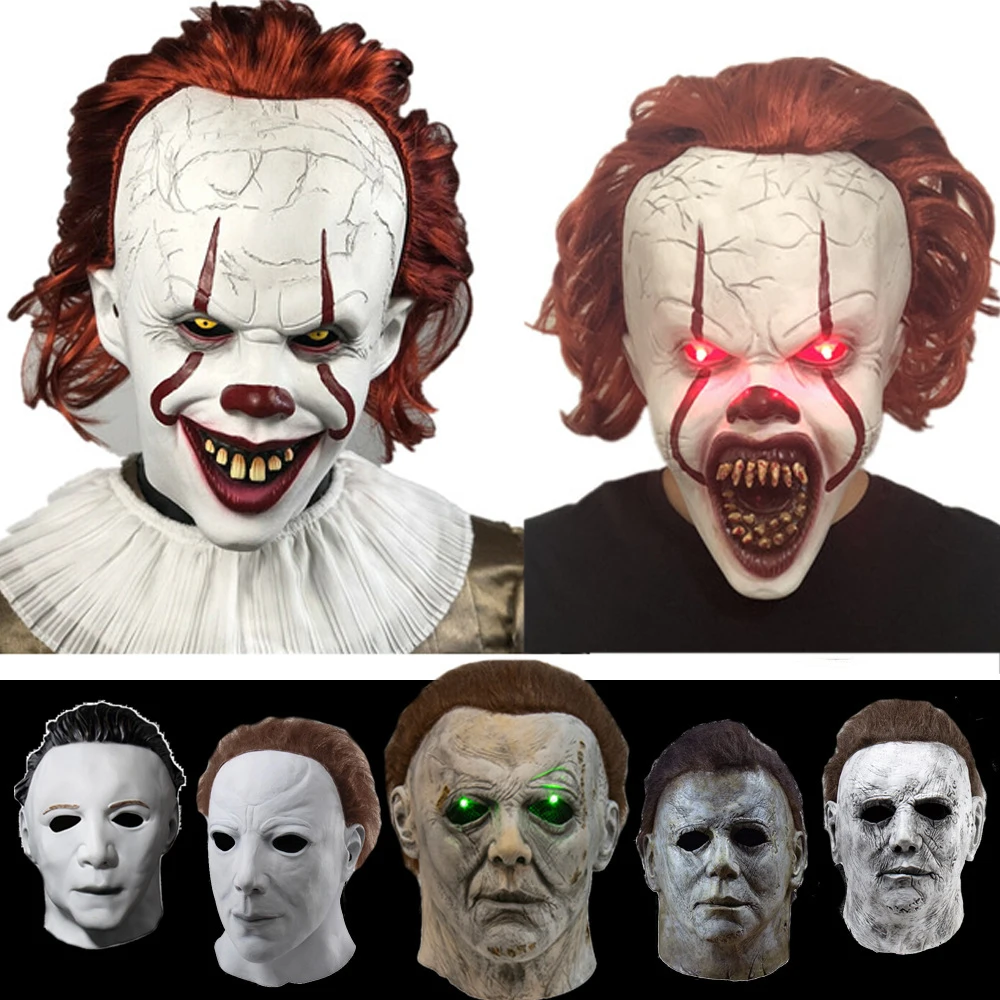 

Хэллоуин Майкл Майерс телефон клоун Косплей ужас кровавые латексные маски шлем карнавал маскарад вечеринка костюм реквизит