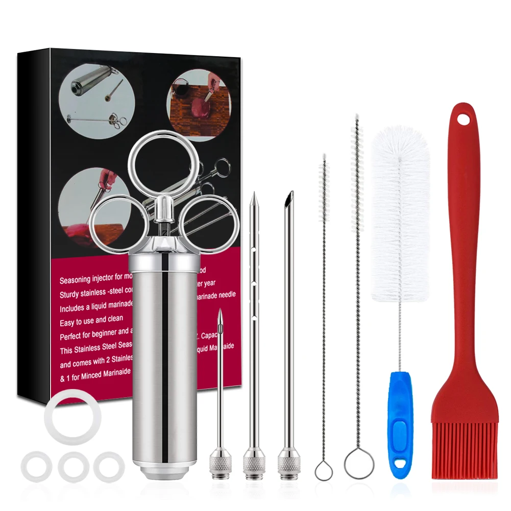 12PCS Marinade Injector Stainless Steel Meat Injector Marinade Syringe Set Barbecue Seasoning Injectors for Meat Turkey Brisket
12PCS Marinade Injector Stainless Steel Meat Injector Marinade Syringe Set Barbecue Seasoning Injectors for Meat Turkey Brisket