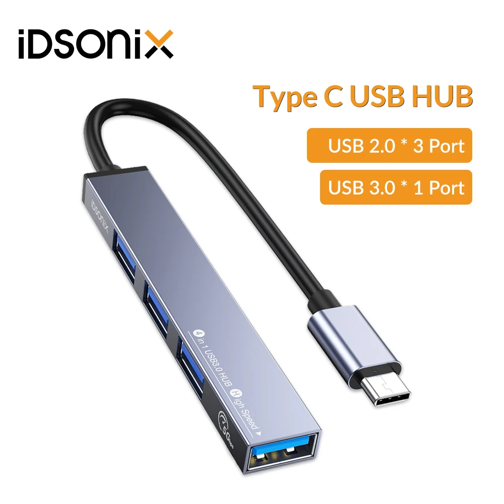 iDsonix USB 3.0 Hub Type C Hub 5Gbps Usb Splitter USB-C Ultra-Slim Portable Data Adapter Several Ports 2.0 for PC Laptop Macbook
iDsonix USB 3.0 Hub Type C Hub 5Gbps Usb Splitter USB-C Ultra-Slim Portable Data Adapter Several Ports 2.0 for PC Laptop Macbook