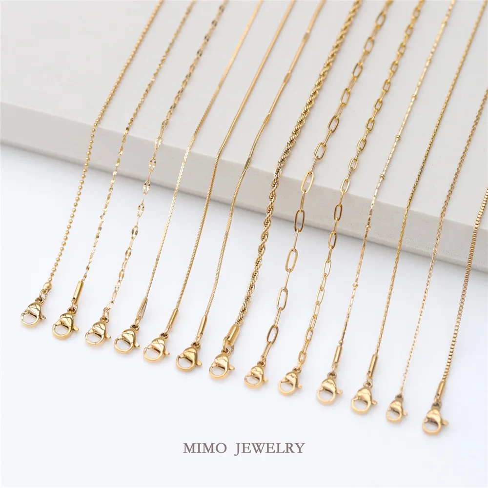 Titanium steel plated base buckle necklace clavicle chain mid long bare chain DIY accessories
Titanium steel plated base buckle necklace clavicle chain mid long bare chain DIY accessories