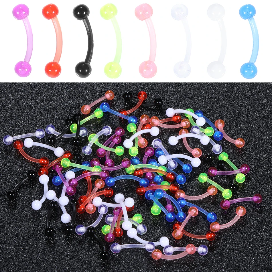 80Pcs/Bag Transparent Acrylic Banana Earrings Curved Barbell Tongue Piercing Eyebrow Rod Lip Bar Labret Piercings Jewery 16G
80Pcs/Bag Transparent Acrylic Banana Earrings Curved Barbell Tongue Piercing Eyebrow Rod Lip Bar Labret Piercings Jewery 16G