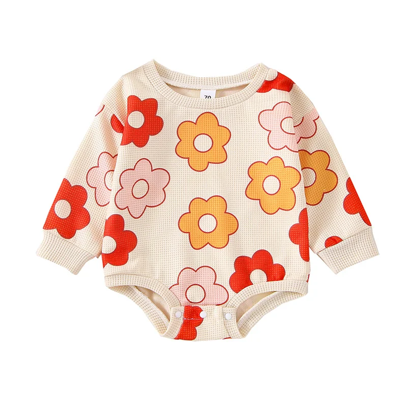 Infant Baby Girls Newborn Romper, Round Neck Long Sleeve Flower Pattern Jumpsuit Elastic Cuff Playsuits Spring Autumn Outfit
Infant Baby Girls Newborn Romper, Round Neck Long Sleeve Flower Pattern Jumpsuit Elastic Cuff Playsuits Spring Autumn Outfit