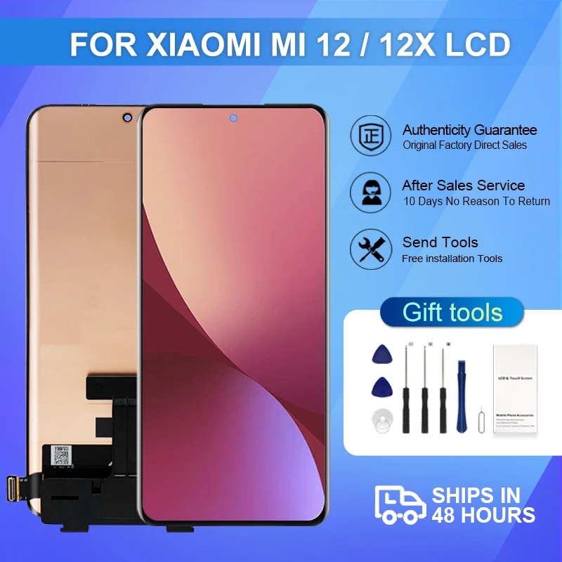 1Pcs 6.28 Inch 2201123G Screen For Xiaomi 12 Lcd Touch Panel Digitizer 2112123AC Assembly MI 12X Display Free Shipping With Tool
1Pcs 6.28 Inch 2201123G Screen For Xiaomi 12 Lcd Touch Panel Digitizer 2112123AC Assembly MI 12X Display Free Shipping With Tool