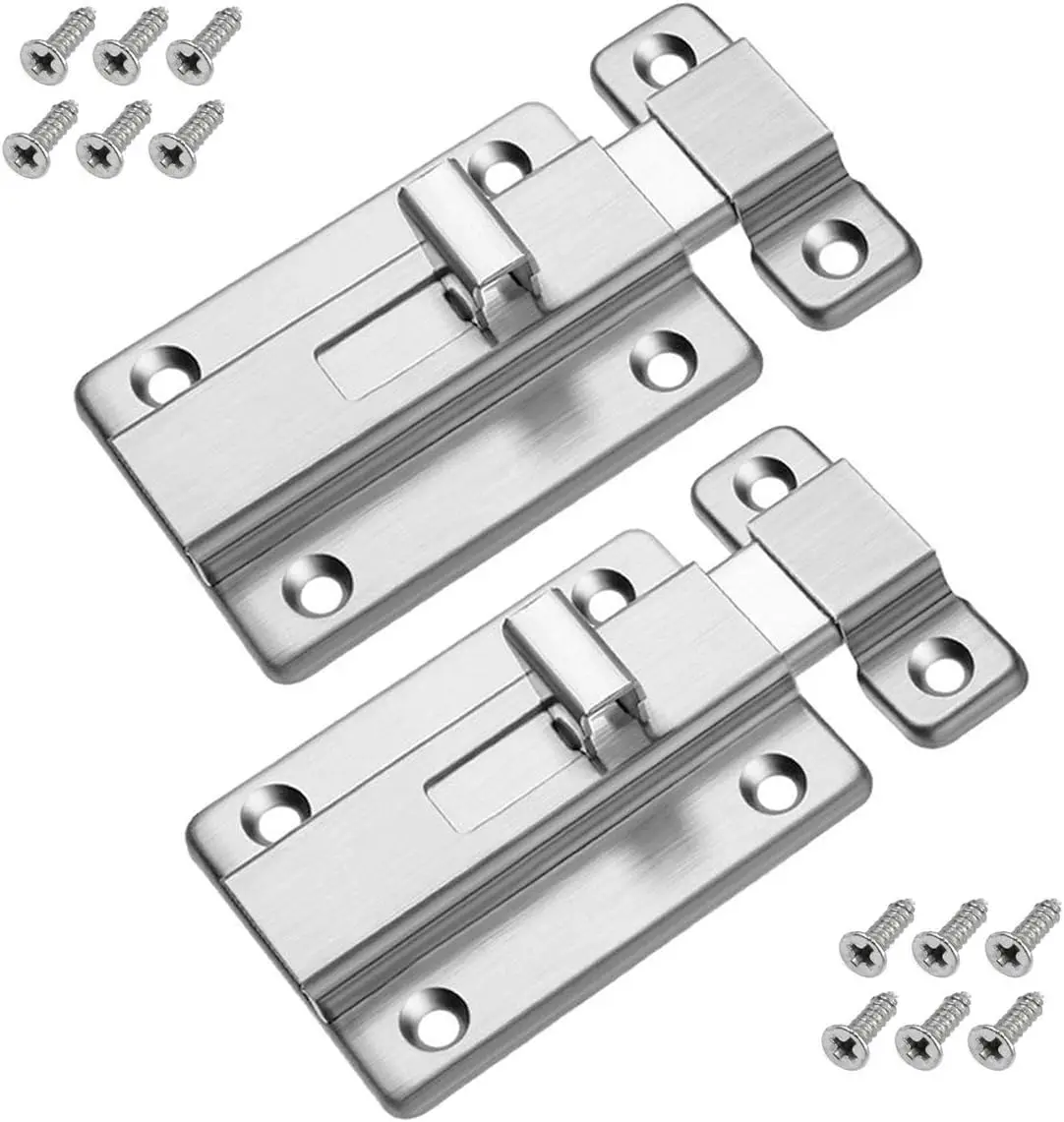 Door Bolts, 2 Pieces Stainless Steel Latch Sliding Door Lock, Surface Mounted Slide Bolt for All Types of Internal Doors
Door Bolts, 2 Pieces Stainless Steel Latch Sliding Door Lock, Surface Mounted Slide Bolt for All Types of Internal Doors