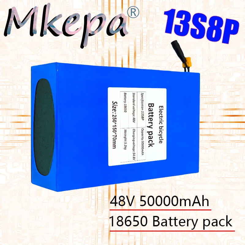 Литиевая батарея 13S8P 48 в 50000 мАч 18650 13S8P 1000 Вт Батарея для электрического велосипеда Встроенная 50A BMS
Литиевая батарея 13S8P 48 в 50000 мАч 18650 13S8P 1000 Вт Батарея для электрического велосипеда Встроенная 50A BMS