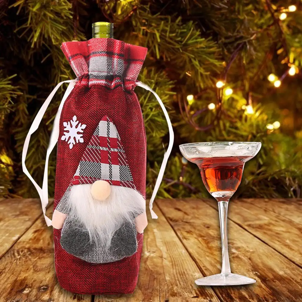 Santa Claus Christmas Bottles Cover Knitted Burlap Personality Faceless Old Man New Year Party Home Kitchen Table Decoration
Santa Claus Christmas Bottles Cover Knitted Burlap Personality Faceless Old Man New Year Party Home Kitchen Table Decoration