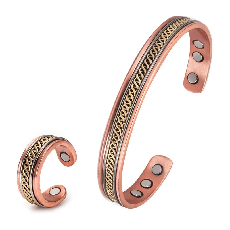 Jewelry Sets for Women Copper Bracelet Ring Healing Energy Twisted Open Cuff Adjustable Bangles Arthritis Magnetic Therapy
Jewelry Sets for Women Copper Bracelet Ring Healing Energy Twisted Open Cuff Adjustable Bangles Arthritis Magnetic Therapy