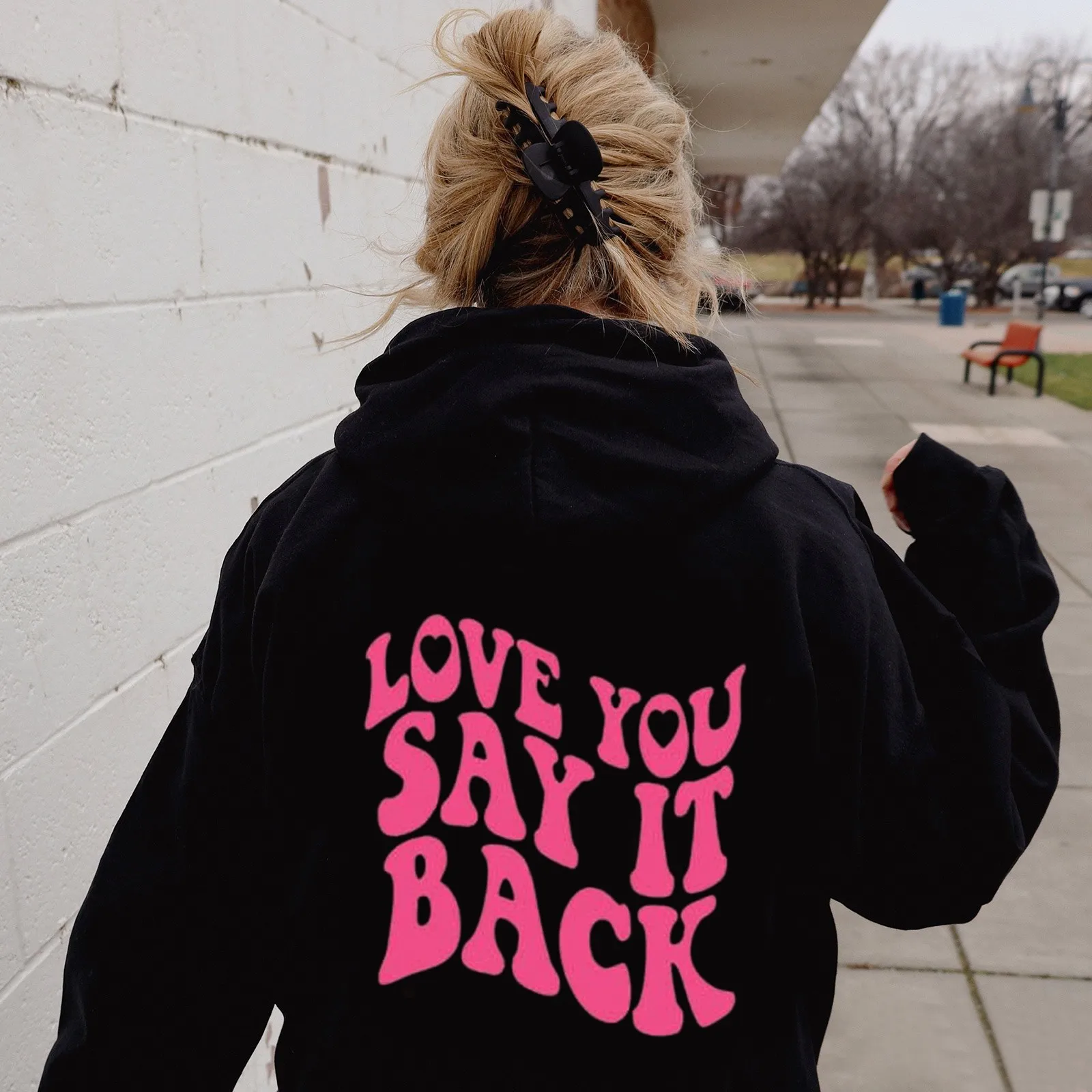 LOVE YOU SAY IT BACK Letter Printing Hoodies Sweatshirt Women Fall Winter Casual Loose Pullover Drawstring Hooded Coat Female
LOVE YOU SAY IT BACK Letter Printing Hoodies Sweatshirt Women Fall Winter Casual Loose Pullover Drawstring Hooded Coat Female