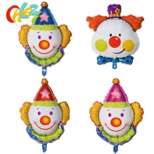 4pcs Cartoon Clown Foil Balloons Blue Red Clown Avatar Helium Balloon Circus Theater Birthday Party Decorations Kids Toys Globos