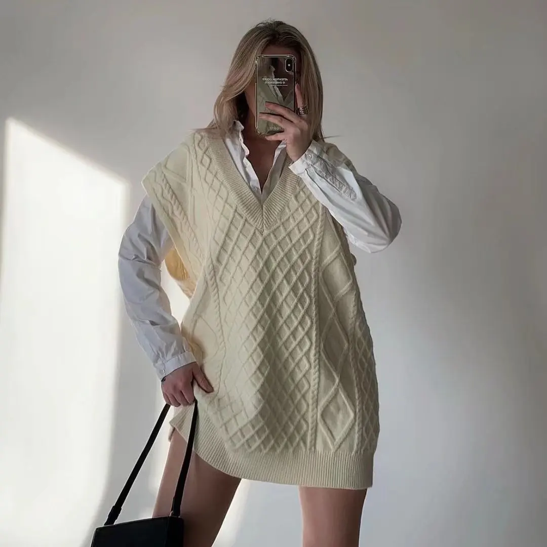 #9234 винтажные свитера большого размера для женщин, повседневный свободный свитер, женские винтажные топы без рукавов с V-образным вырезом, в...
#9234 винтажные свитера большого размера для женщин, повседневный свободный свитер, женские винтажные топы без рукавов с V-образным вырезом, в...